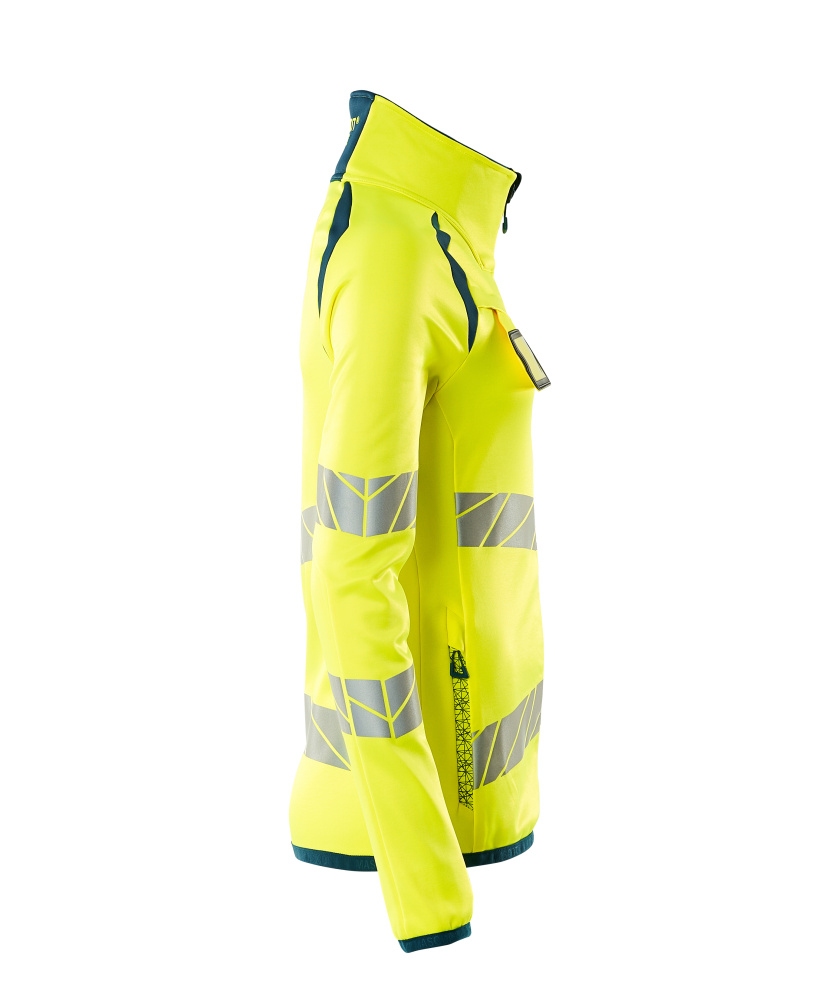 Damen-Passform Fleecejacke ACCELERATE SAFE Hi-vis Gelb/Dunkelpetroleum L