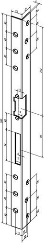 Sicherh.-Winkelschließbl.312 L.500mm S.3mm STA geschliffen verz.DIN L ASSA ABLOY