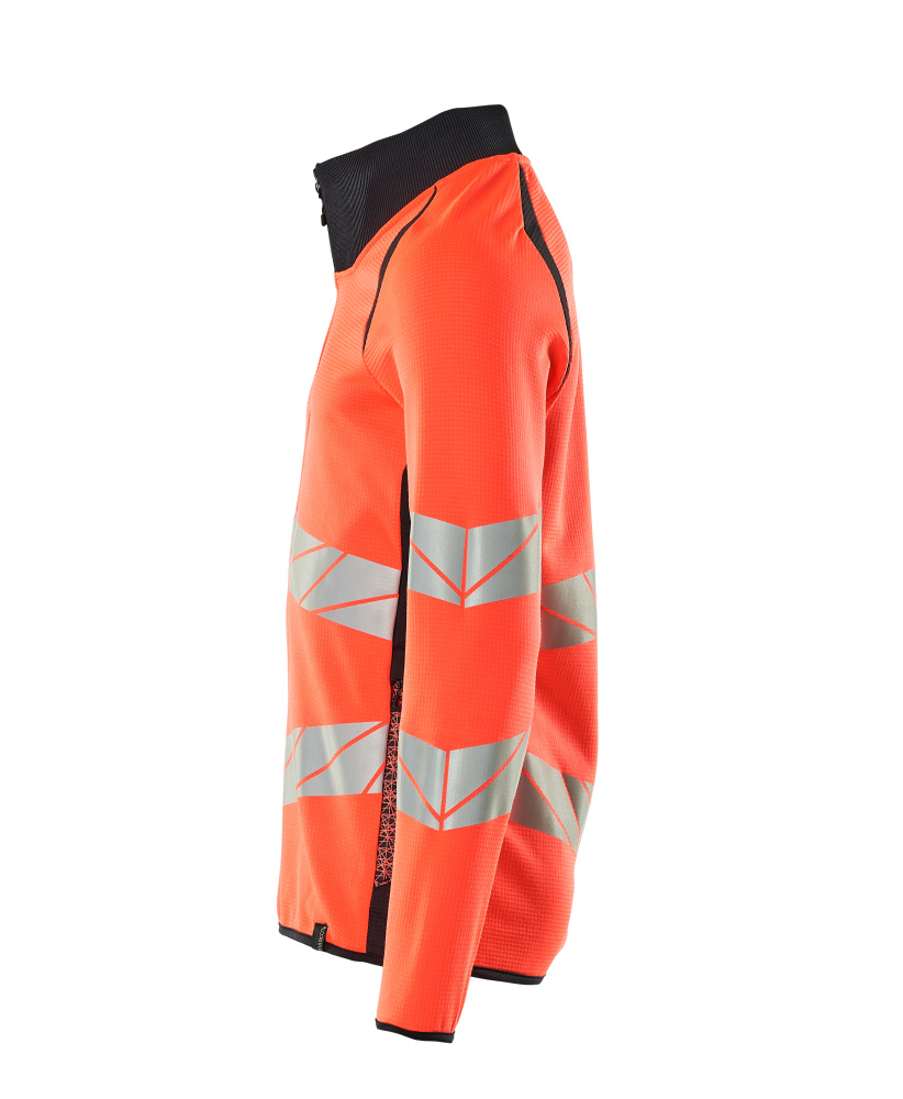 Sweatshirt mit Reißverschluss ACCELERATE SAFE Hi-vis Rot/Schwarzblau 4XL