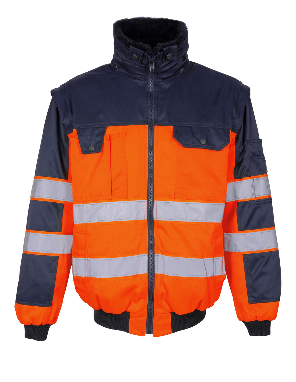 Pilotjacke SAFE IMAGE Hi-vis Orange/Marine XL