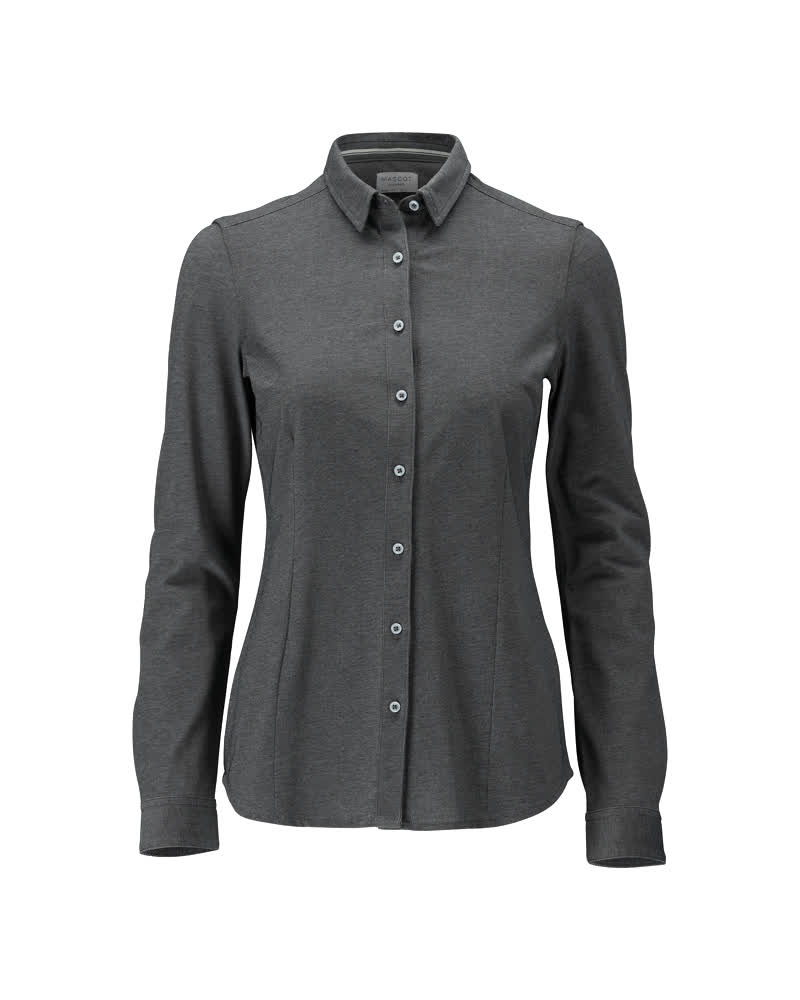 Damen-Passform Hemd FRONTLINE Dunkelanthrazit/Hellgrau-meliert 34