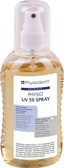 Hautschutzspray PHYSIO UV 50 SPRAY 200 ml extra wasserfest, fettfrei Pumpflasche PHYSIODERM