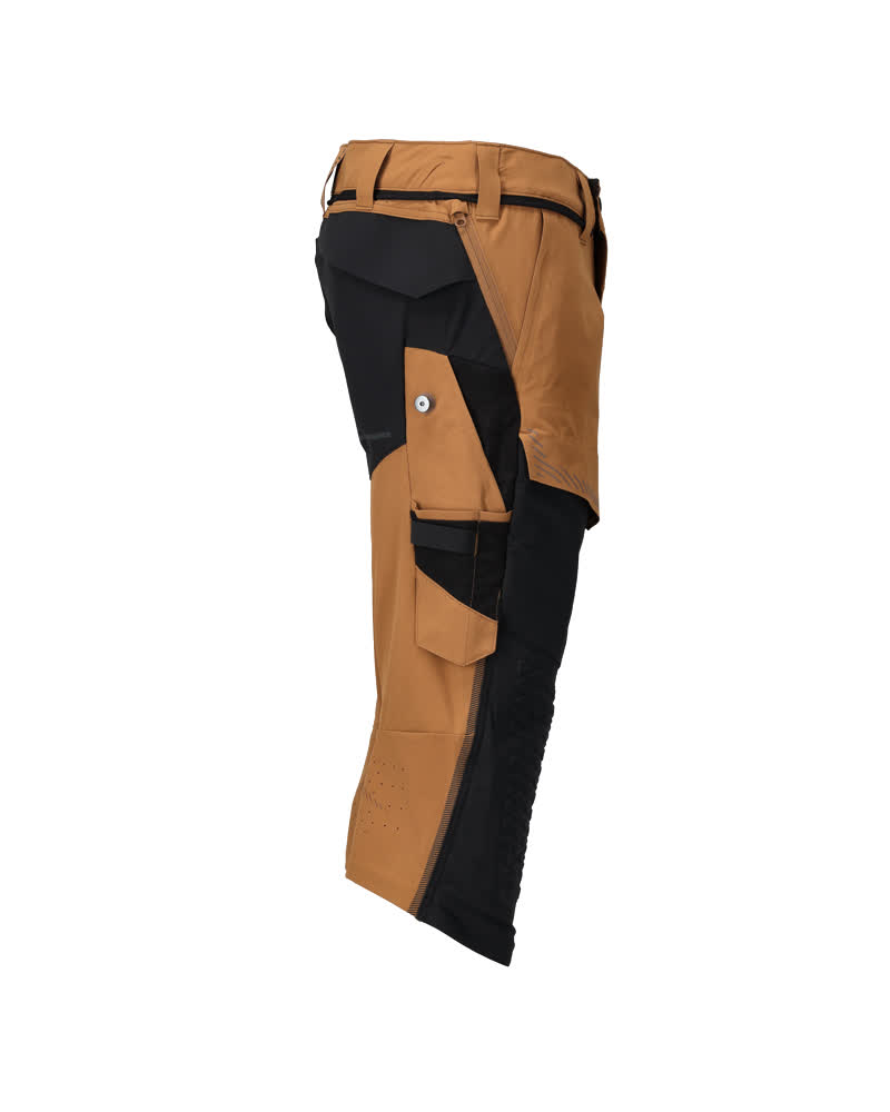 Dreiviertel-Hose mit Knietaschen CUSTOMIZED Nussbraun/Schwarz C64