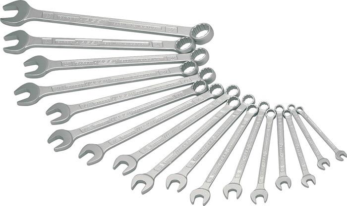 Ringmaulschlüsselsatz 600N CV Stahl 12-teilig 10, 11, 12, 13, 14, 15, 16, 17, 18, 19, 21, 22 mm