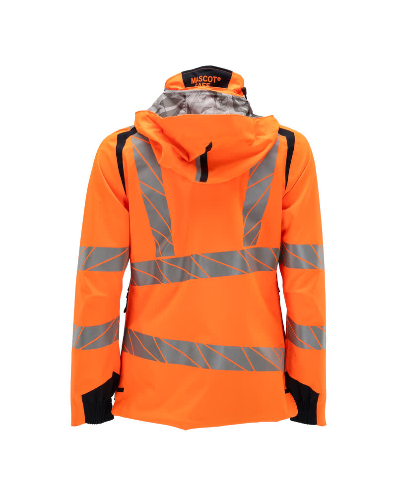 Damen-Passform Hardshelljacke ACCELERATE SAFE Hi-vis Orange/Schwarzblau L
