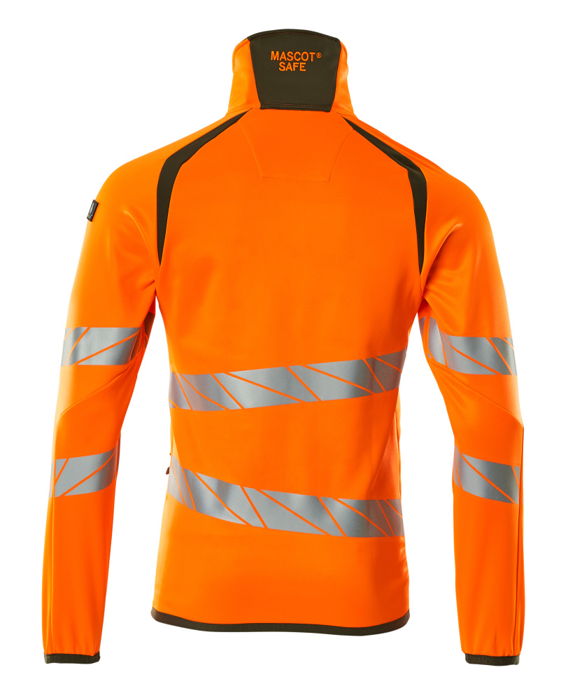 Fleecejacke ACCELERATE SAFE Hi-vis Orange/Moosgrün L