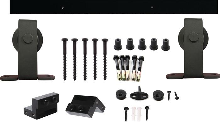 Schiebesystem 450100 100 kg 2000 mm schwarz Holztüren 38-40 mm Komplettset Wandbefestigung INTERSTEEL