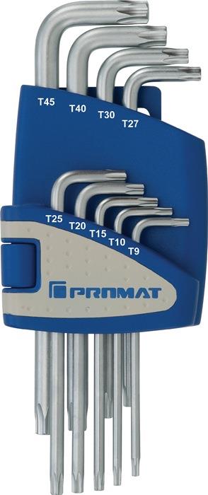 Winkelschraubendrehersatz 9-teilig T9 - T45 Kunststoffhalter PROMAT