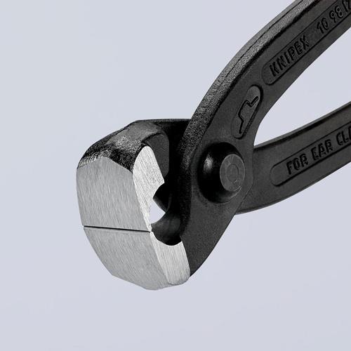Ohrklemmenzange Gesamt-L.220mm Kopf schwarz atram.Kunststoff-Überzug KNIPEX