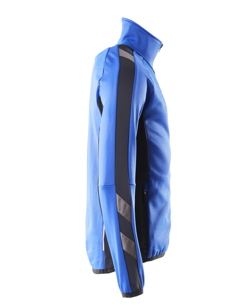 Fleecepullover mit Reißverschluss UNIQUE Kornblau/Schwarzblau 3XL