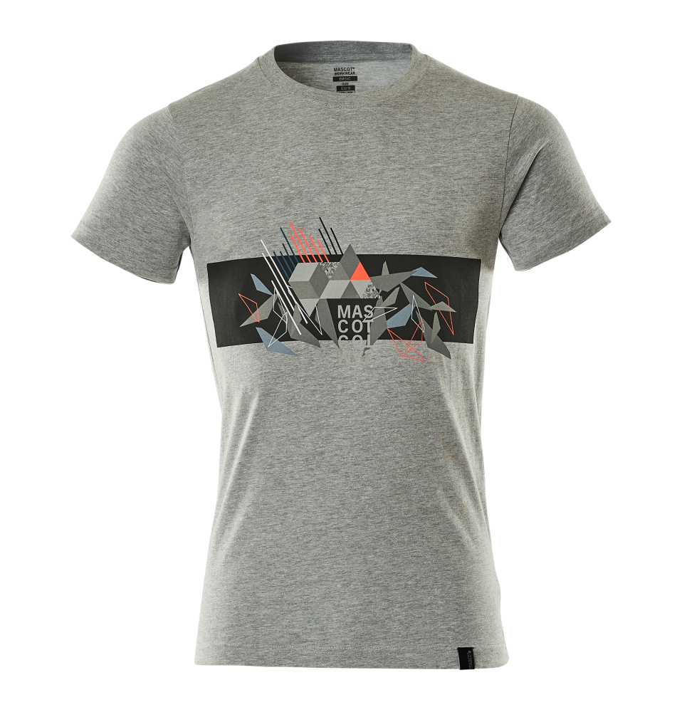 T-Shirt ACCELERATE SAFE Grau-meliert/Hi-vis Rot S