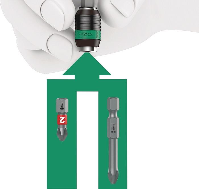 Bithandhalter 826 T Kraftform Turbo mit Schnellwechselfutter 2-Komponentengriff WERA