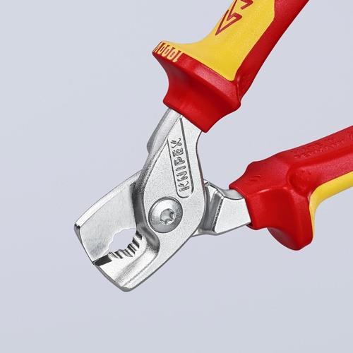 Kabelschere L.160mm Kopf verchr.VDE Mehrkomp.-Hüllen Form 1 KNIPEX