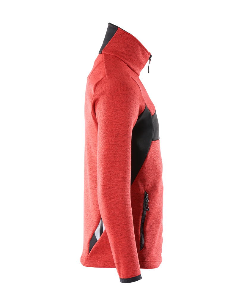Strickpullover mit Reißverschluss ACCELERATE Verkehrsrot/Schwarz XL