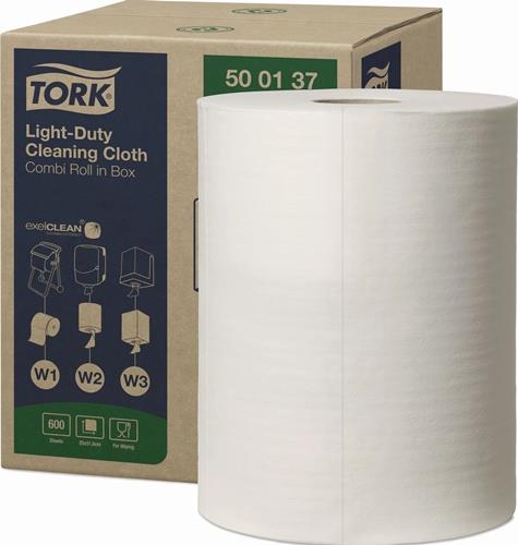 Putztuch TORK 500137 L.ca.250 mmxB.ca.315mm weiß 1-lagig 600 Blatt/Rolle TORK