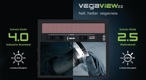 Schweißerschutzhelm Vegaview2.5 schwarz 90x110mm DIN 8-12 Krt.OPTREL
