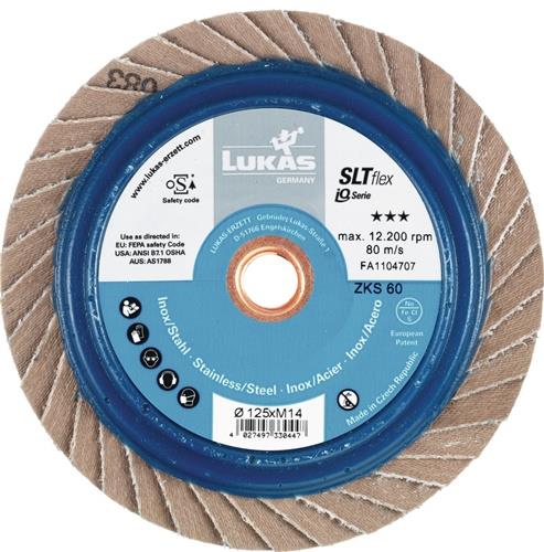 Fächerscheibe SLT flex D.125mm K.40 fl.INOX,STA Spezial-Zirkonkorund 10 LUKAS