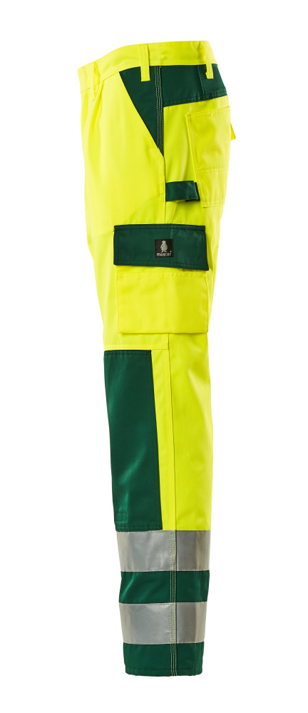Hose mit Knietaschen SAFE COMPETE Hi-vis Gelb/Grün 76C50