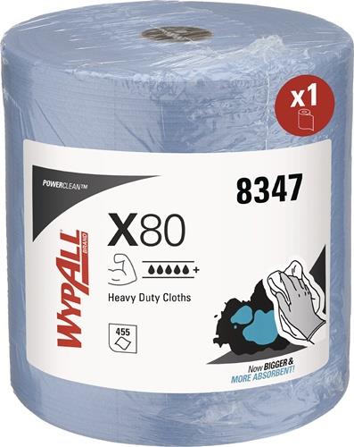 Wischtuch WypAll® X80 8347 L.ca.315 mmxB.ca.310mm blau 1-lagig Rl.WYPALL