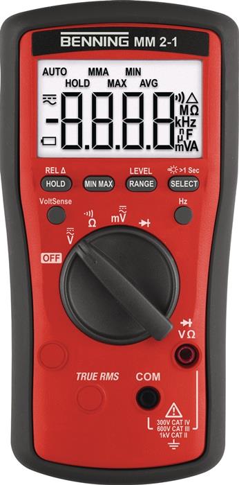 Multimeter MM 2-1 0,01 mV – 600 V AC/DC TRUE RMS BENNING
