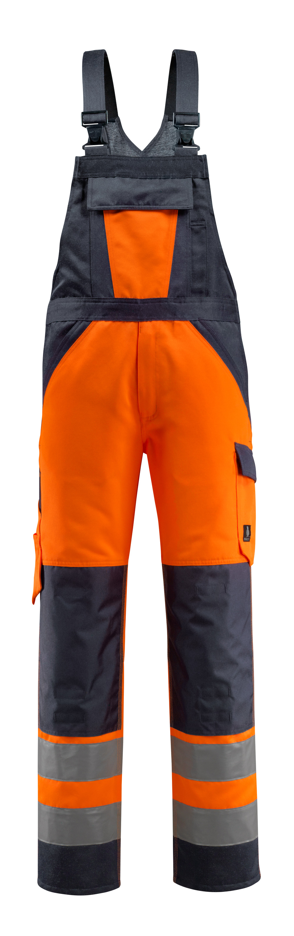 Latzhose mit Knietaschen SAFE LIGHT Hi-vis Orange/Schwarzblau 82C62