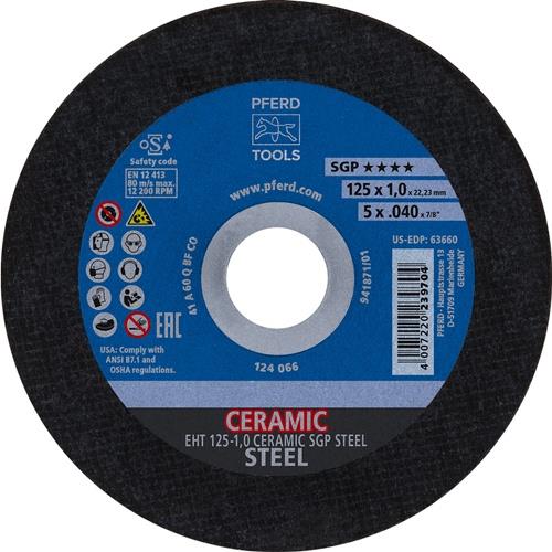 Trennscheibe Ceramic SGP Steel D125x1mm ger.STA Bohr.22,23mm PFERD
