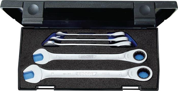Maulringratschenschlüsselsatz 7R-005 5-teilig Schlüsselweiten 8-19 mm gerade GEDORE