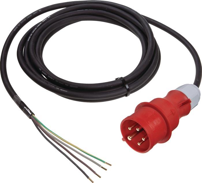 Anschlussleitung CEE Stecker, 5 polig schwarz 5x1,5 mm²