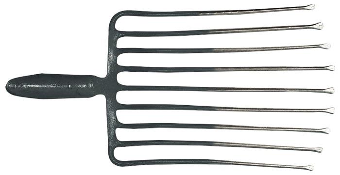 Steingabel 9, Zinkenlänge 330 mm m. Federdülle, ohne Stiel Stahl, rot-silber lackiert KRUMPHOLZ