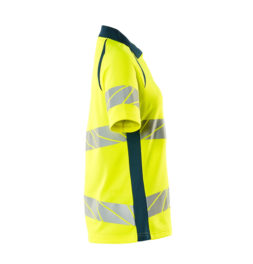 Damen-Passform Polo-Shirt ACCELERATE SAFE Hi-vis Gelb/Dunkelpetroleum L  ONE
