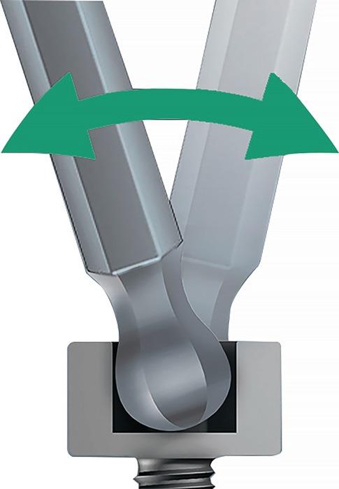 Winkelschraubendreher-Satz 950 SPKL/ SM N SB 9-teilig Kunststoffhalter SW 1,5 - 10 mm lang farbcodiert, Kugelkopf WERA