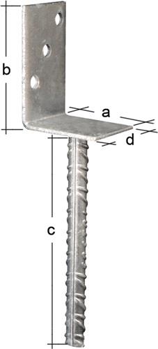 L-Pfostenträger ETA-10/0210 80x100x200x60mm TZN GAH