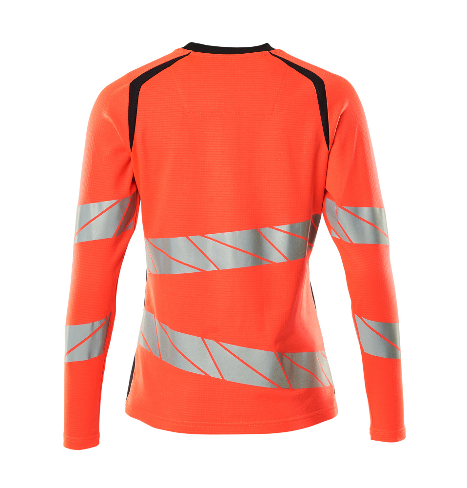 Damen-Passform Langarmshirt ACCELERATE SAFE Hi-vis Rot/Schwarzblau 3XLONE