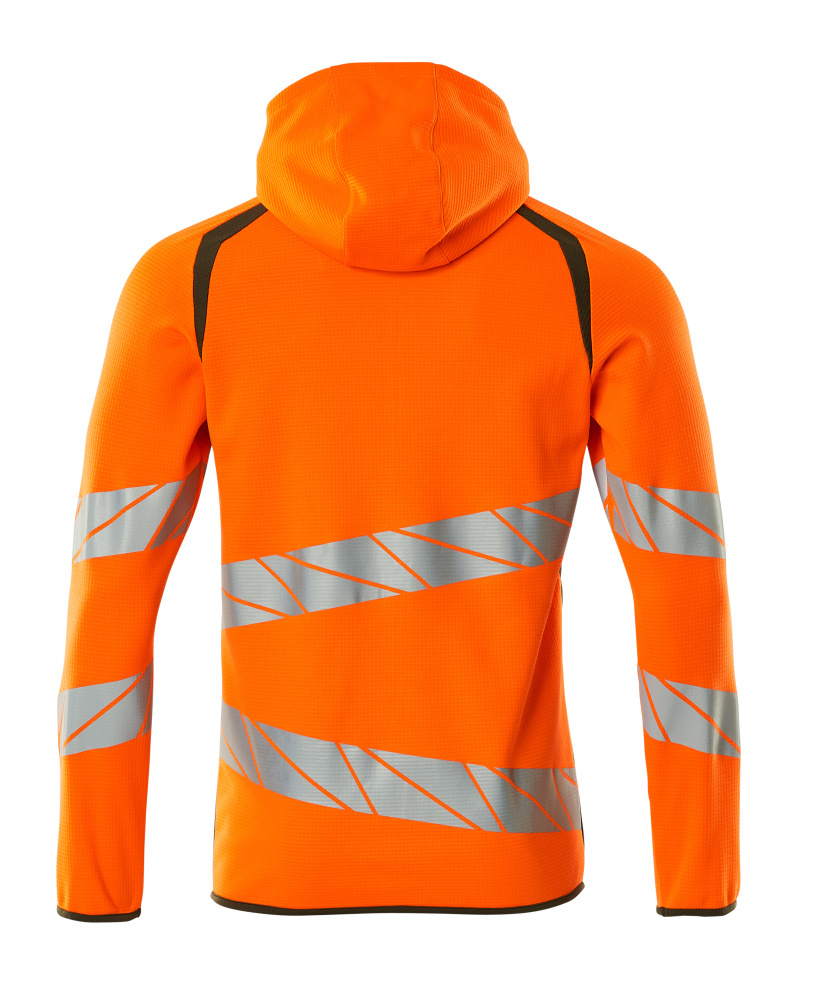Kapuzenpullover mit Reißverschluss ACCELERATE SAFE Hi-vis Orange/Moosgrün XS