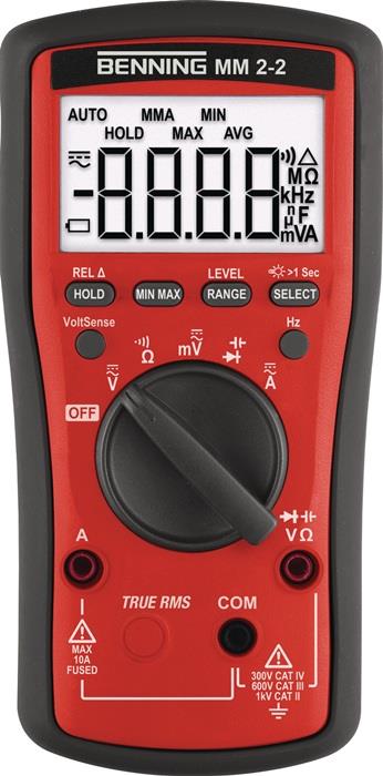 Multimeter MM 2-2 0,01 mV – 600 V AC/DC TRUE RMS BENNING