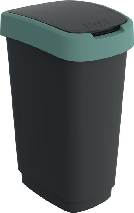 Wertstoffsammler TWIST 50 l H602xB298xT401mm schwarz Deckelrand blau