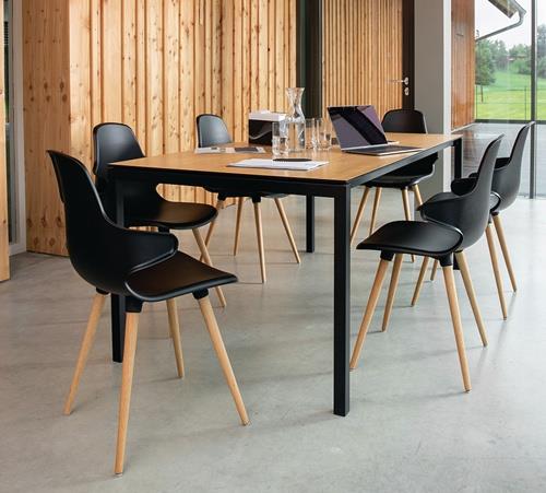 Mehrzweckstuhl schwarz Holzbeine Buche VE=2 St.im Krt.TOPSTAR