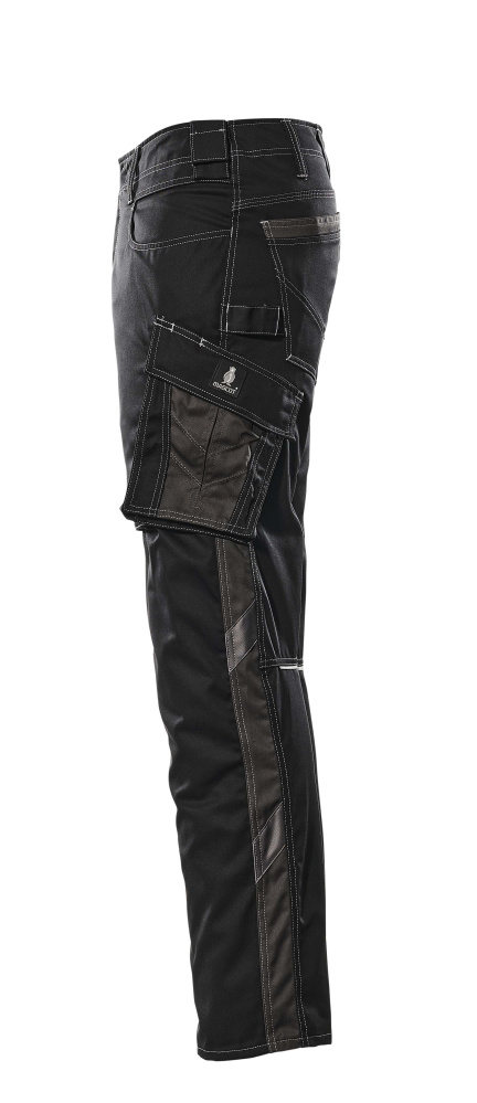 Hose mit Schenkeltaschen UNIQUE Schwarz/Dunkelanthrazit 82C50