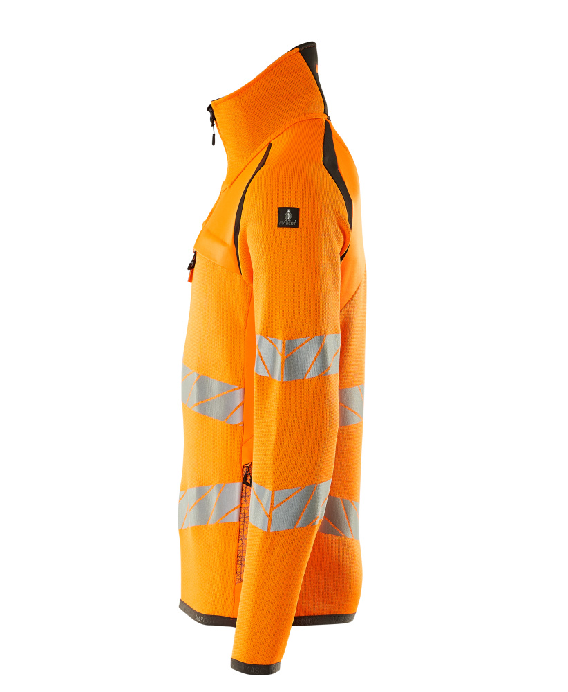 Strickpullover mit kurzem Reißverschluss ACCELERATE SAFE Hi-vis Orange/Dunkelanthrazit 5XL