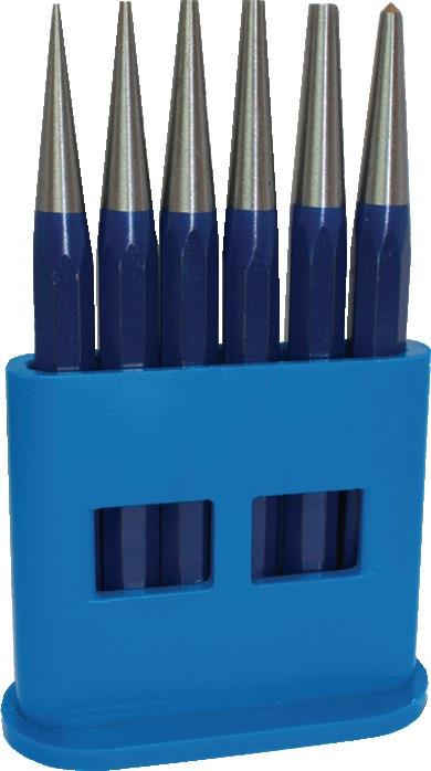 Durchtreibersatz 6 teilig 1-2-3-4-5 + Körner-D. 4 mm Kunststoffhalter PROMAT