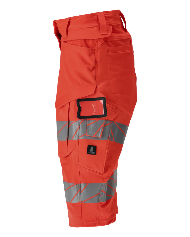 Damen-Passform DIAMOND Shorts, lang ACCELERATE SAFE Hi-vis Rot C56