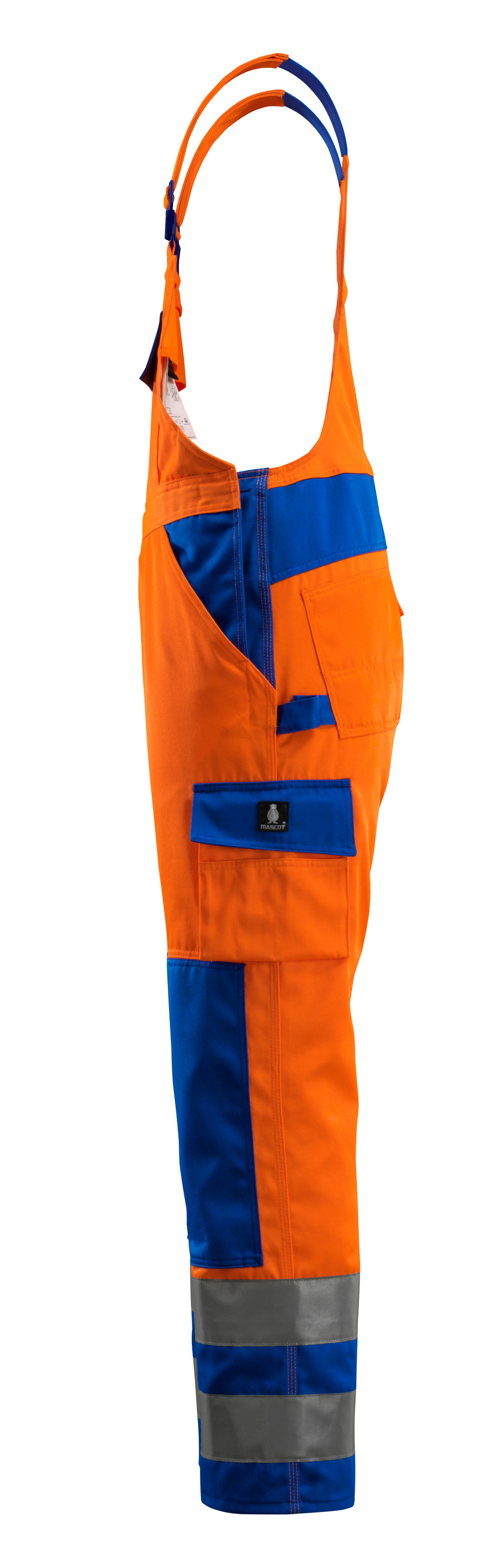 Latzhose mit Knietaschen SAFE COMPETE Hi-vis Orange/Kornblau 82C46