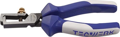 Abisolierzange L.160mm verchr.Mehrkomp.-Hülle m.Öffnungsf.TECWERK