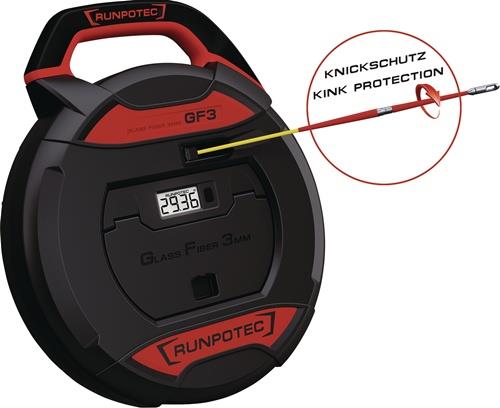 Kabeleinziehgerät GF3 Band-L.20m Biege-R.38mm m.Meterzähler RUNPOTEC