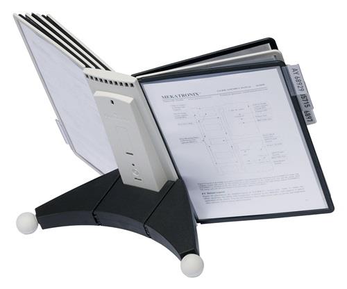 Tischständer Ku.schwarz/grau 10 Sichttafeln DIN A4 m.Profilrahmen DURABLE