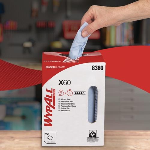 Putztuch WYPALL X 60 8380 L.ca.420 mmxB.ca.245mm blau Krt.
