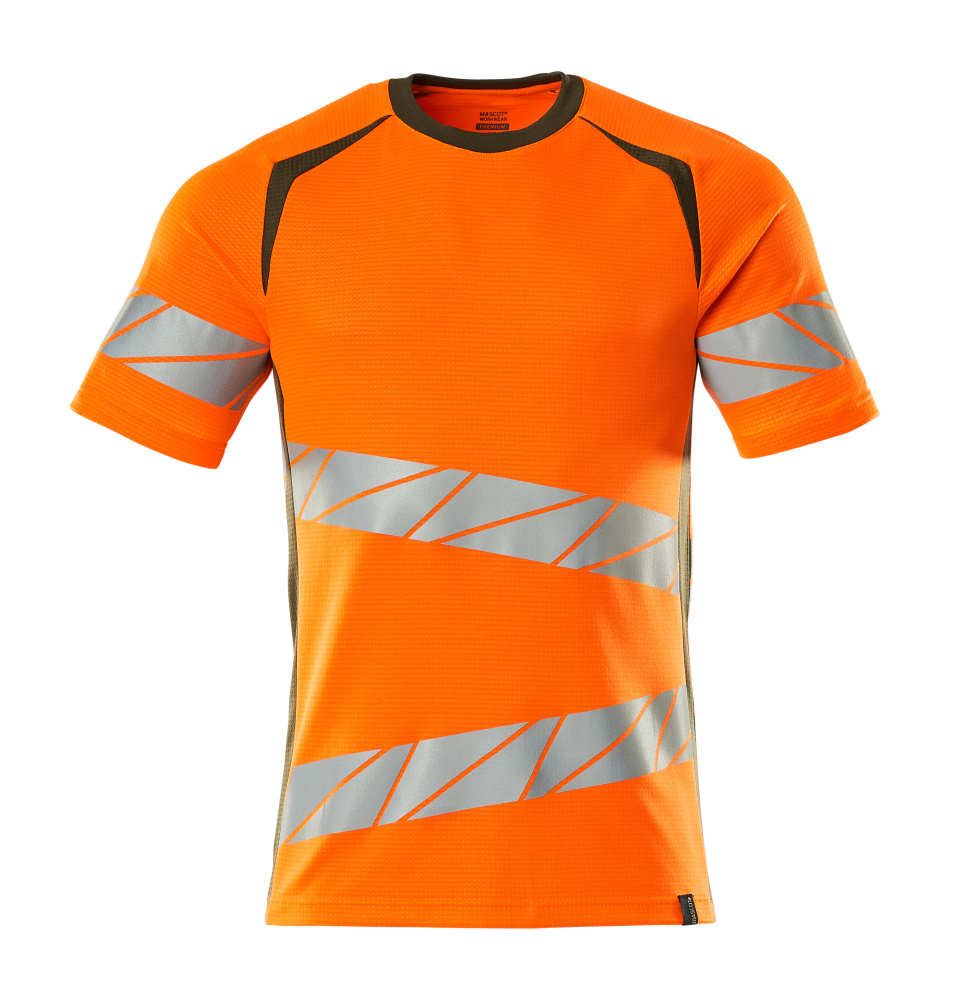 T-Shirt ACCELERATE SAFE Hi-vis Orange/Moosgrün 4XLONE