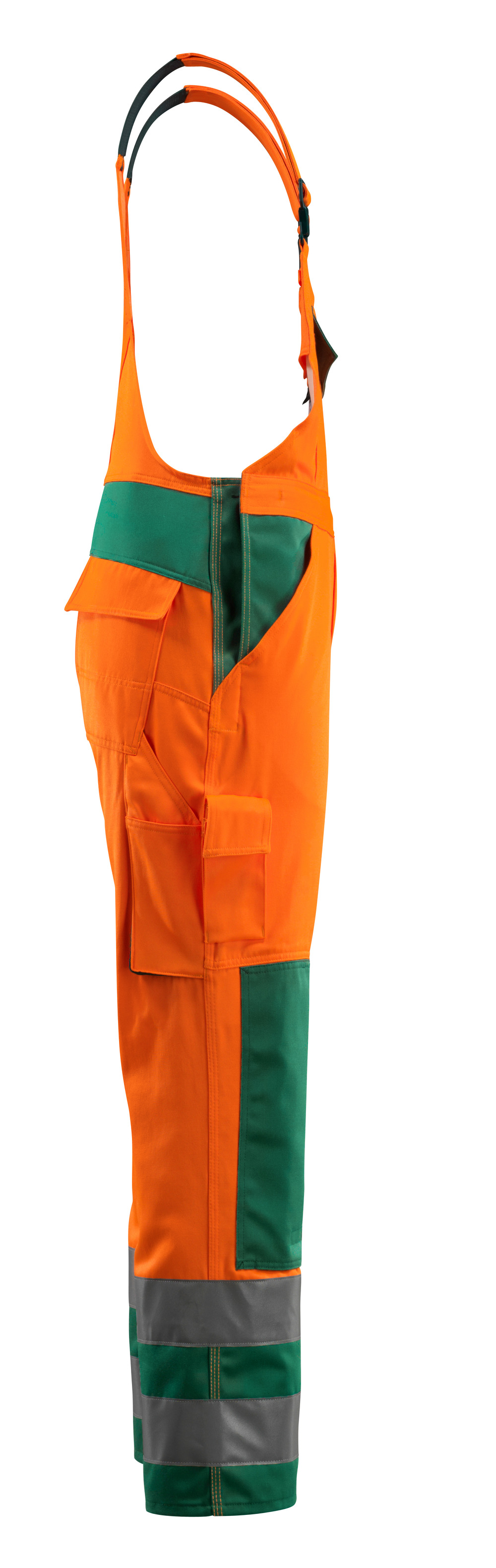 Latzhose mit Knietaschen SAFE COMPETE Hi-vis Orange/Grün 82C50