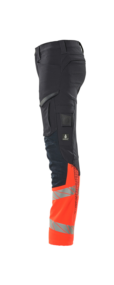 Hose für Kinder ACCELERATE SAFE Schwarzblau/Hi-vis Rot 116