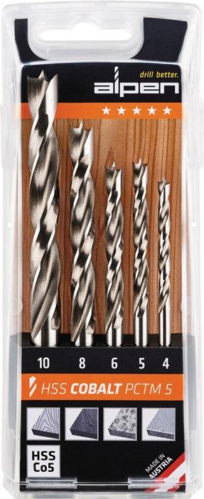 Holzspiralbohrersatz PCTM 5-teilig Ø 4, 5, 6, 8, 10 mm